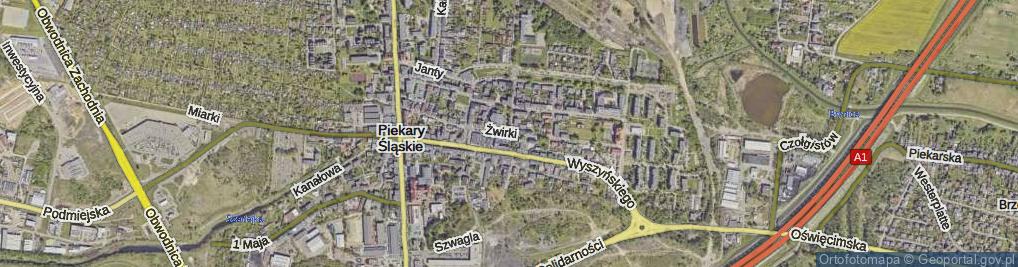 Zdjęcie satelitarne Żwirki Franciszka, kpt. pil. ul.